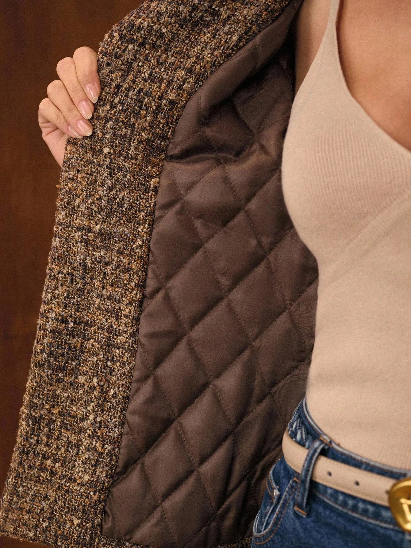 Salisa | Lined tweed knit cardigan