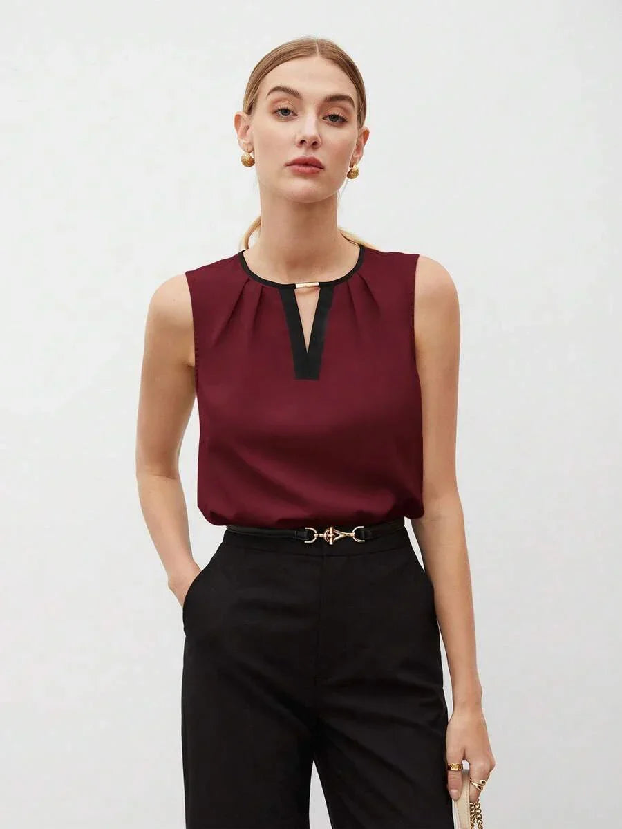 Tyra | Sleeveless burgundy top