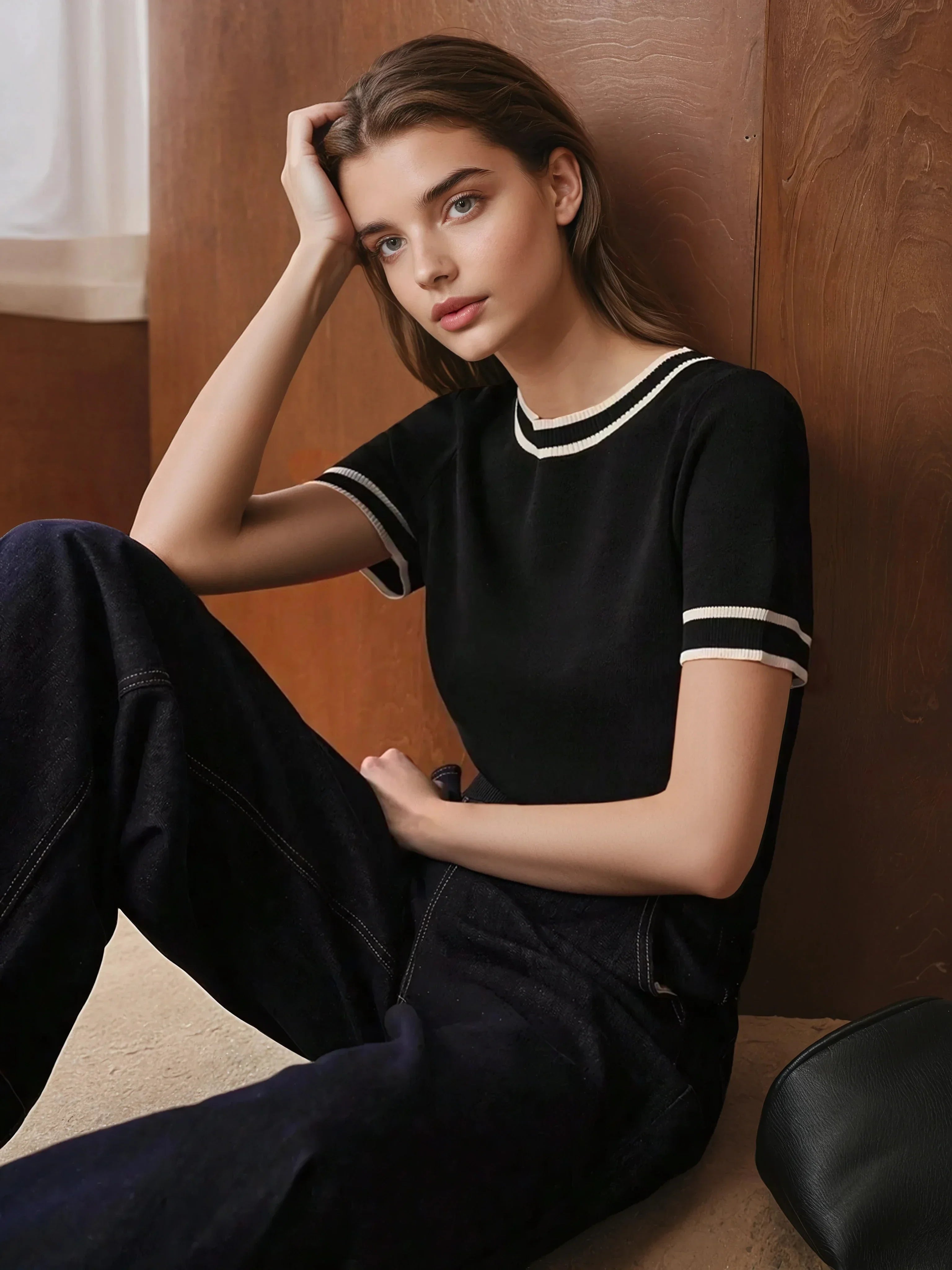 Joia | Knitted top with contrasting trim