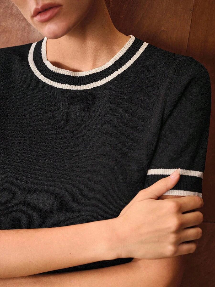 Joia | Knitted top with contrasting trim