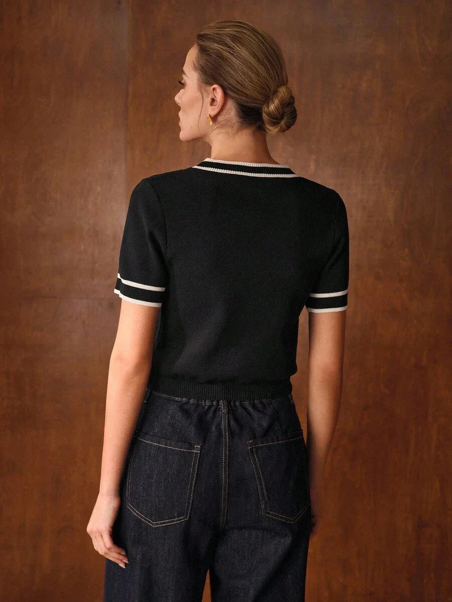 Joia | Knitted top with contrasting trim