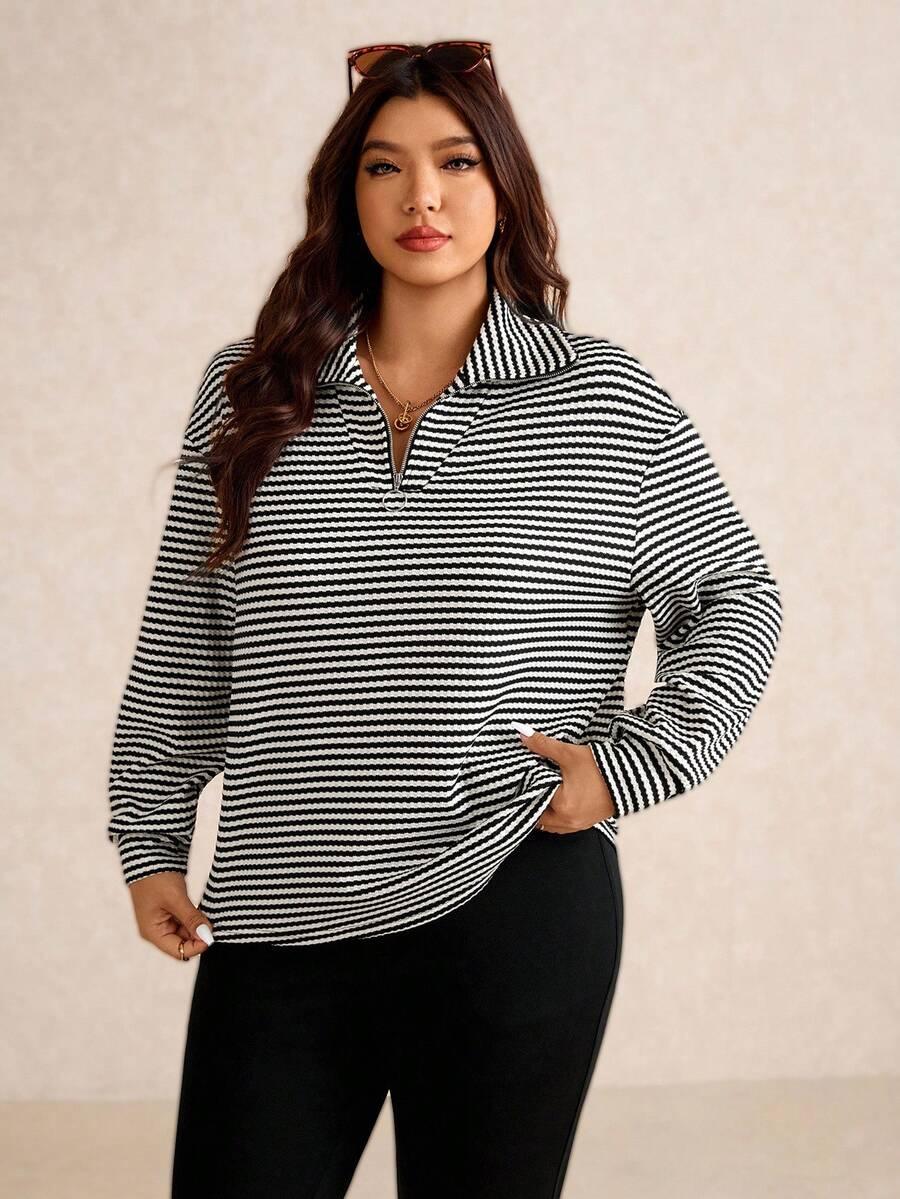 Jessa | Fuzzy collar quarter zip sweater