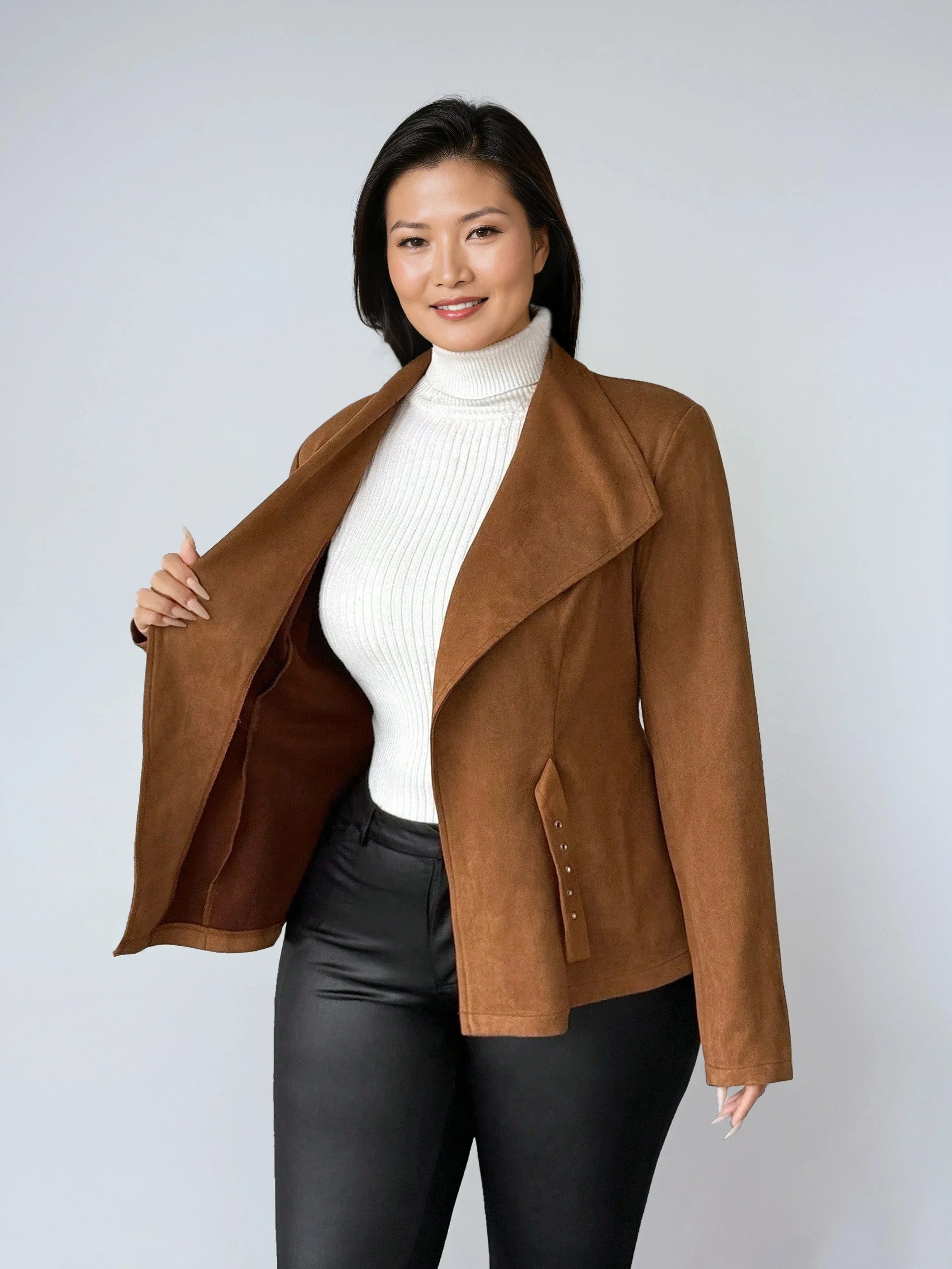 Safija | Brown suede-look blazer