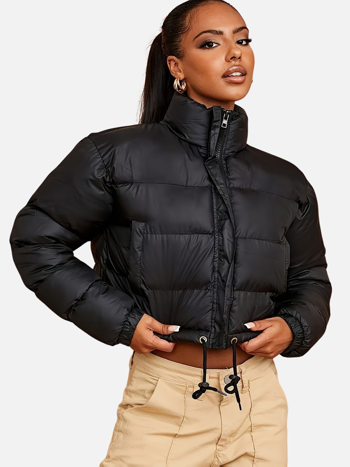 Janie | Puffer jack met trekkoord