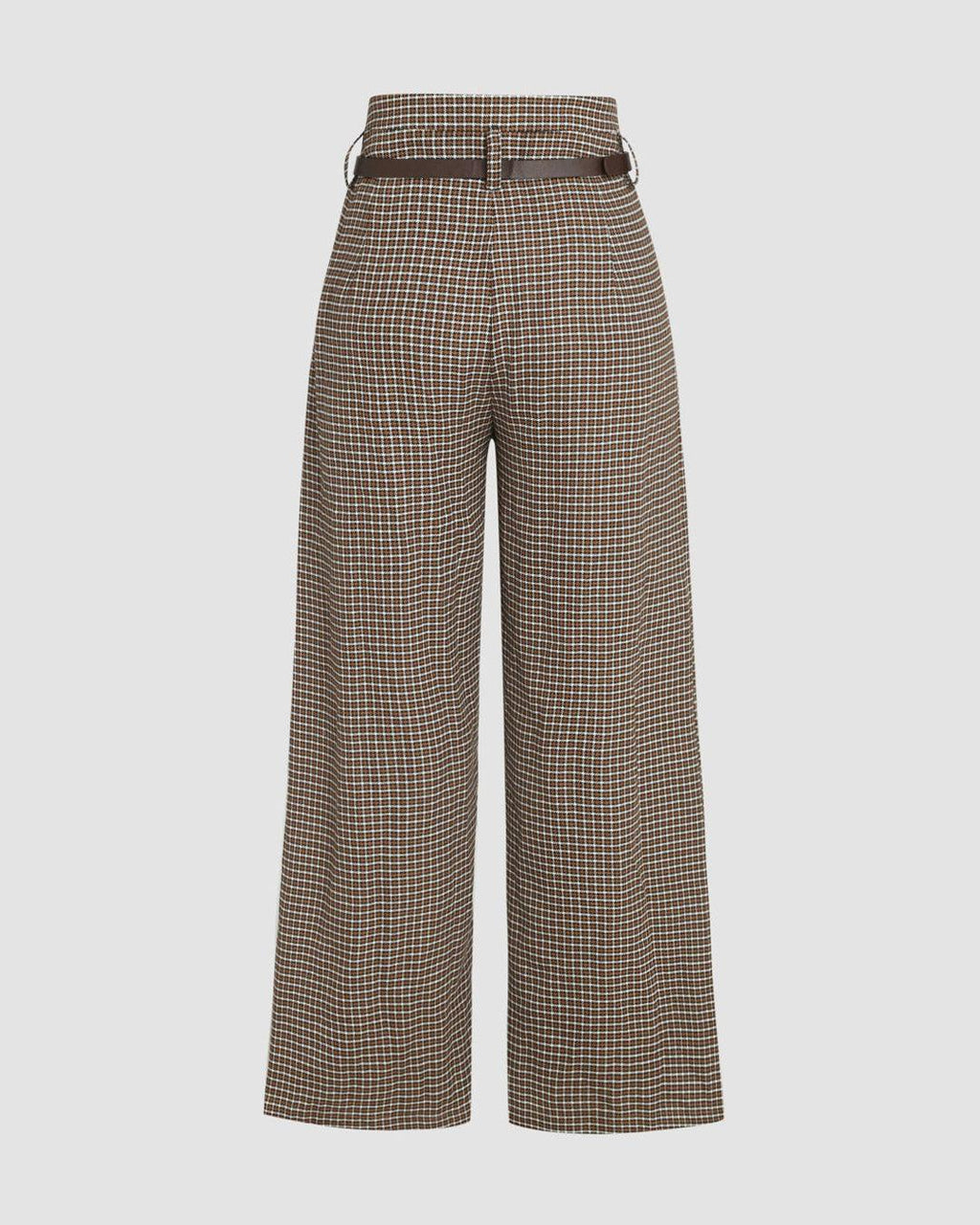 Back view of high-waist wide-leg trousers