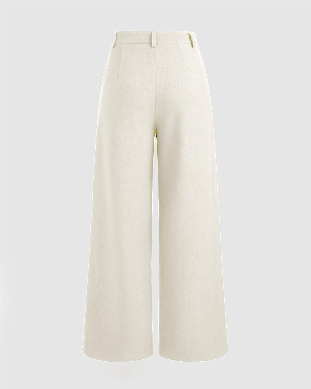Mid-rise straight-leg trousers