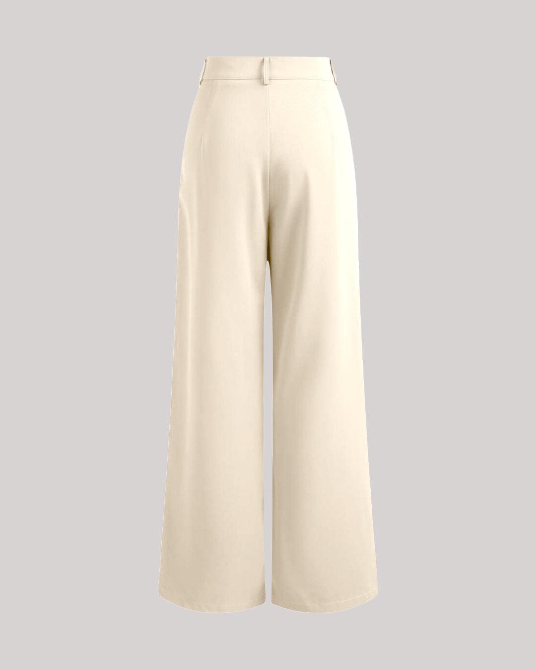 Beige baggy trousers
