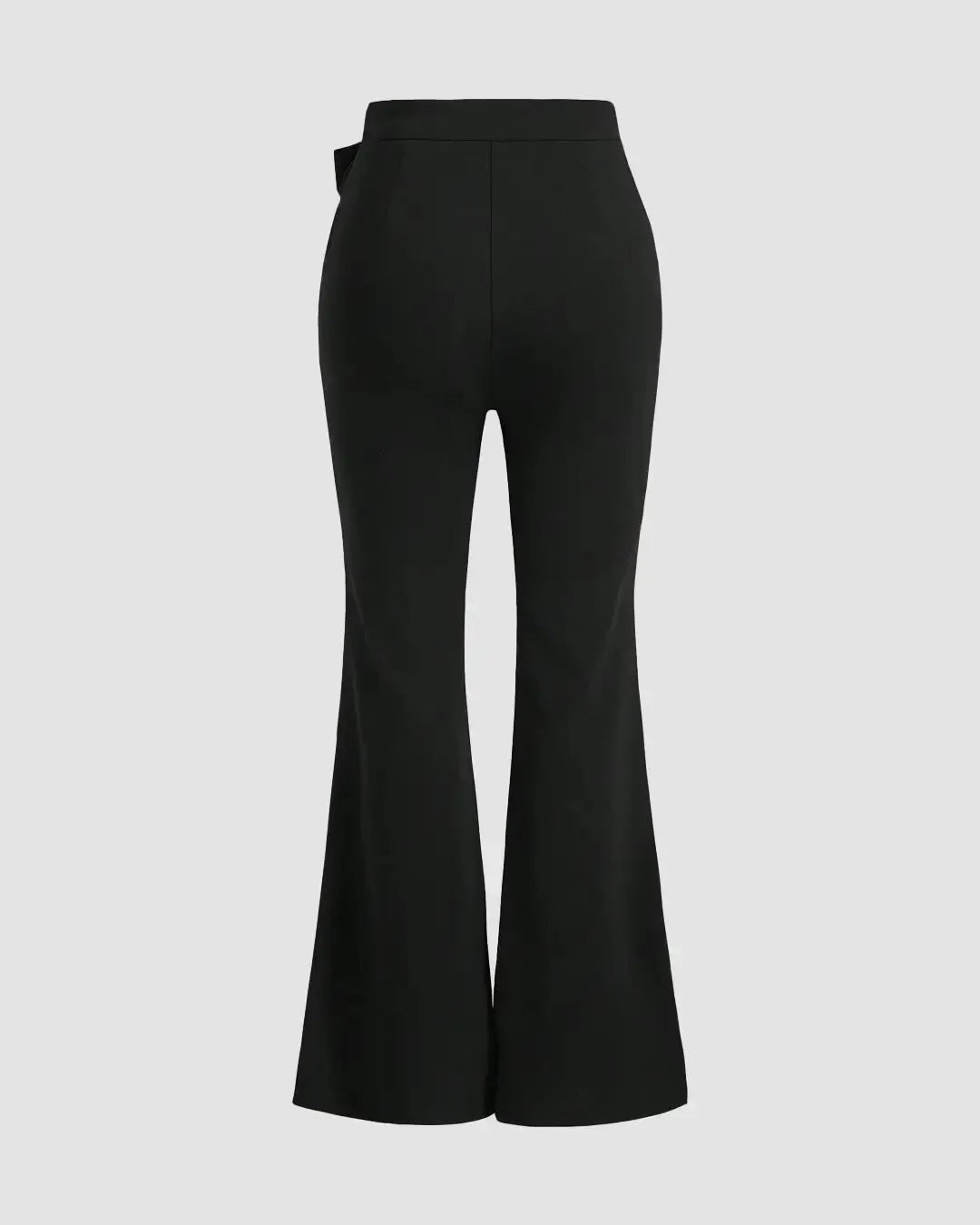 Back of flare trousers with waist bow