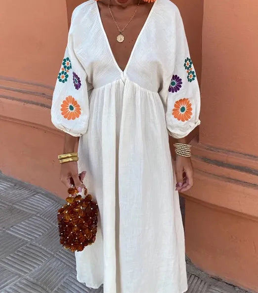 Maëlle | Long Embroidered Dress