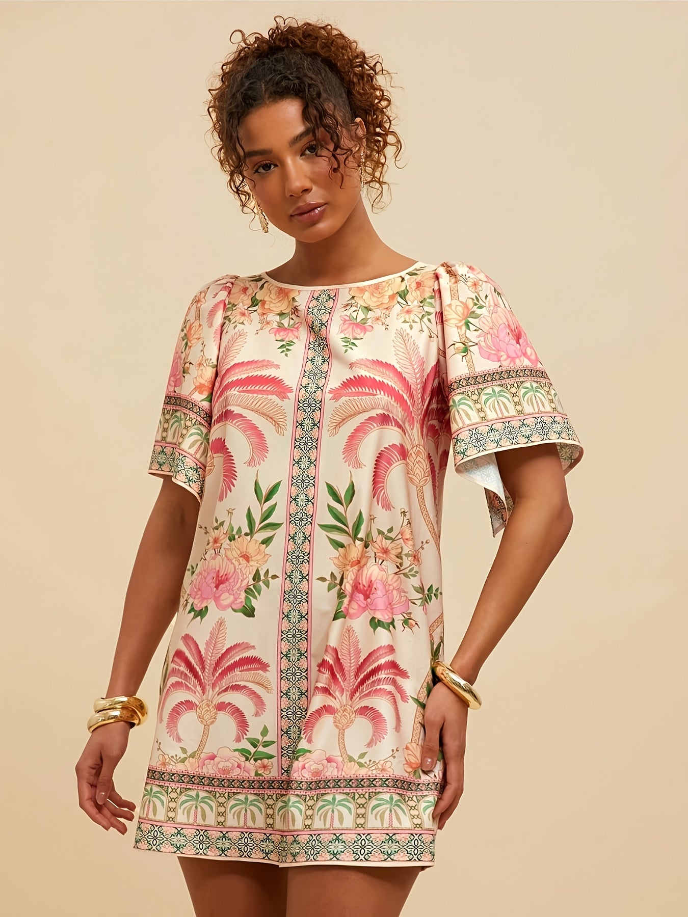 Lina | Tuniek met tropische print