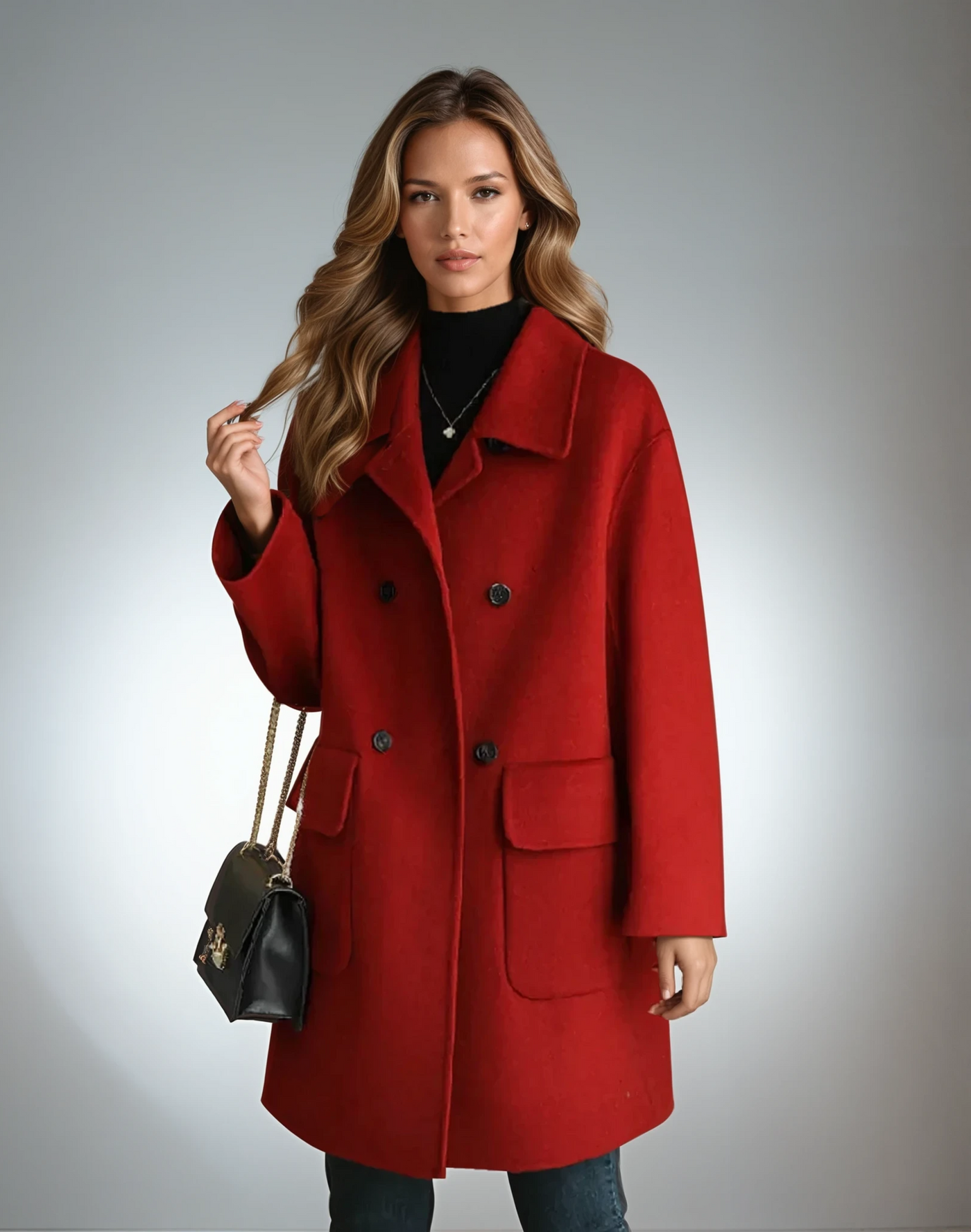 Abbi | Wool blend coat with double-breasted fastening