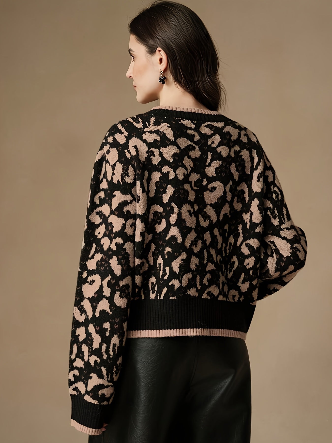 Semra | Cardigan with tie closure and jacquard pattern