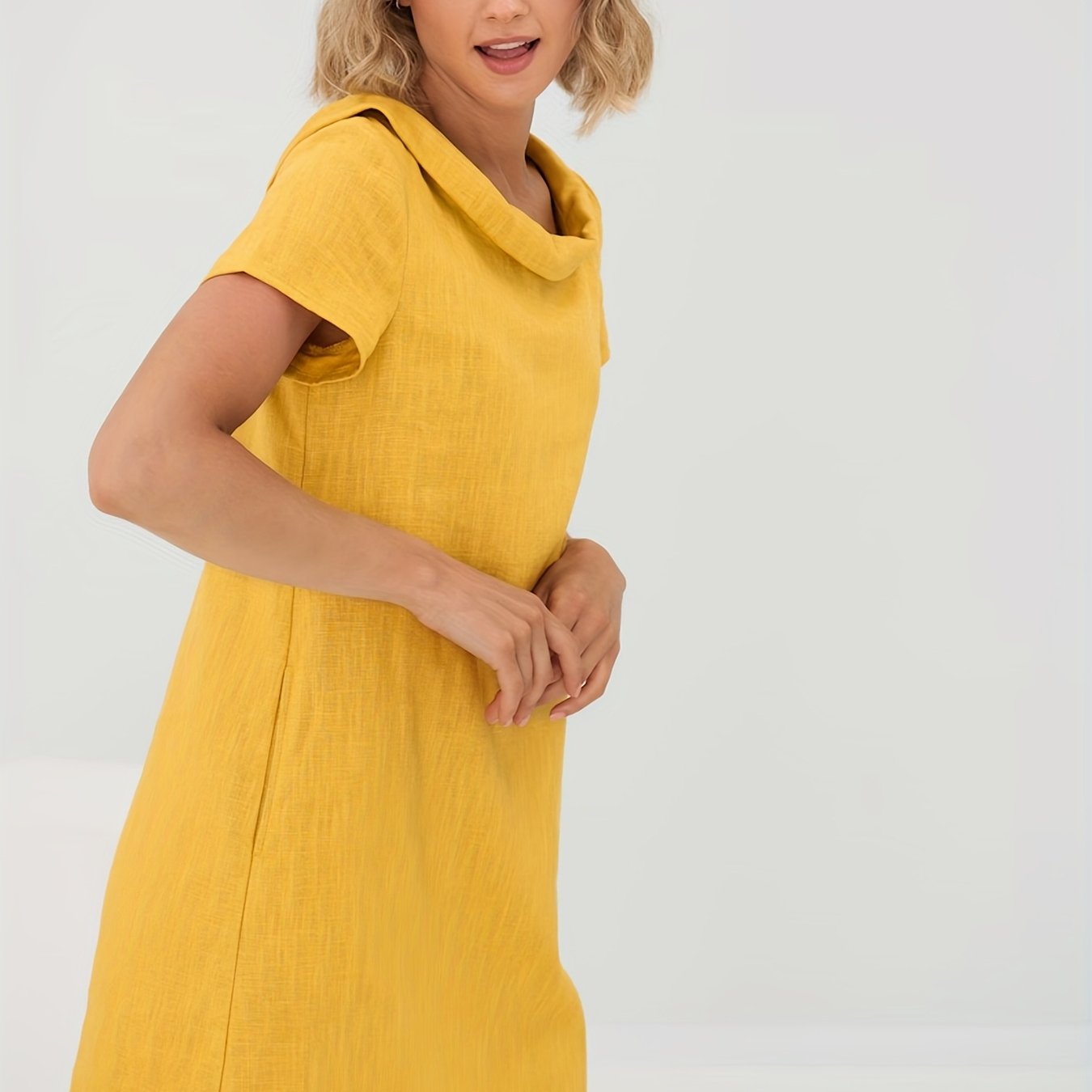Susie | Linnen jurk met colkraag