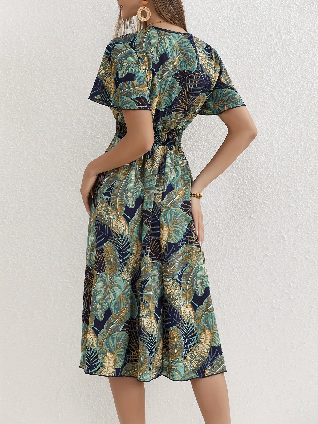 Laura | Leaf print dress