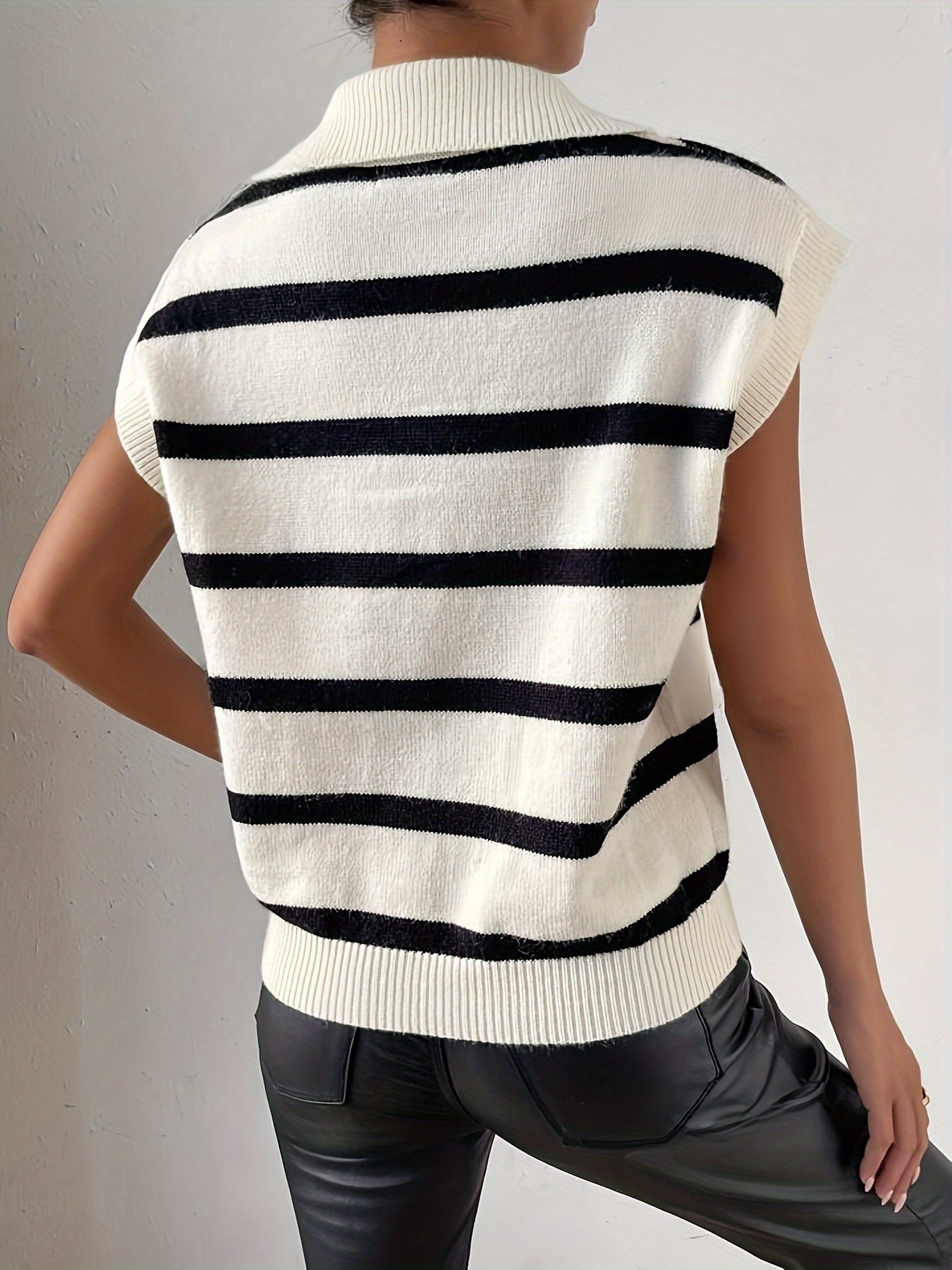 Mouwloze sweater met strepen