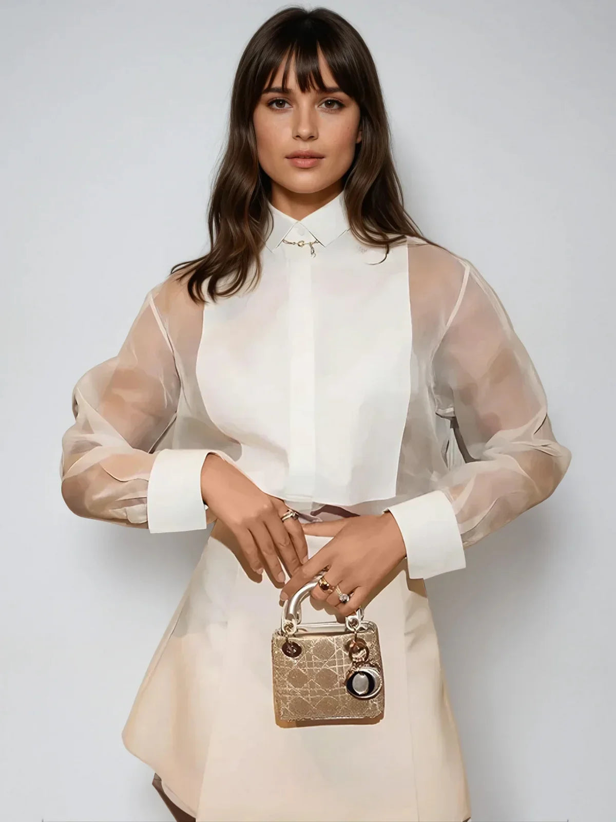 Tara | Transparant top with Puff Sleeves