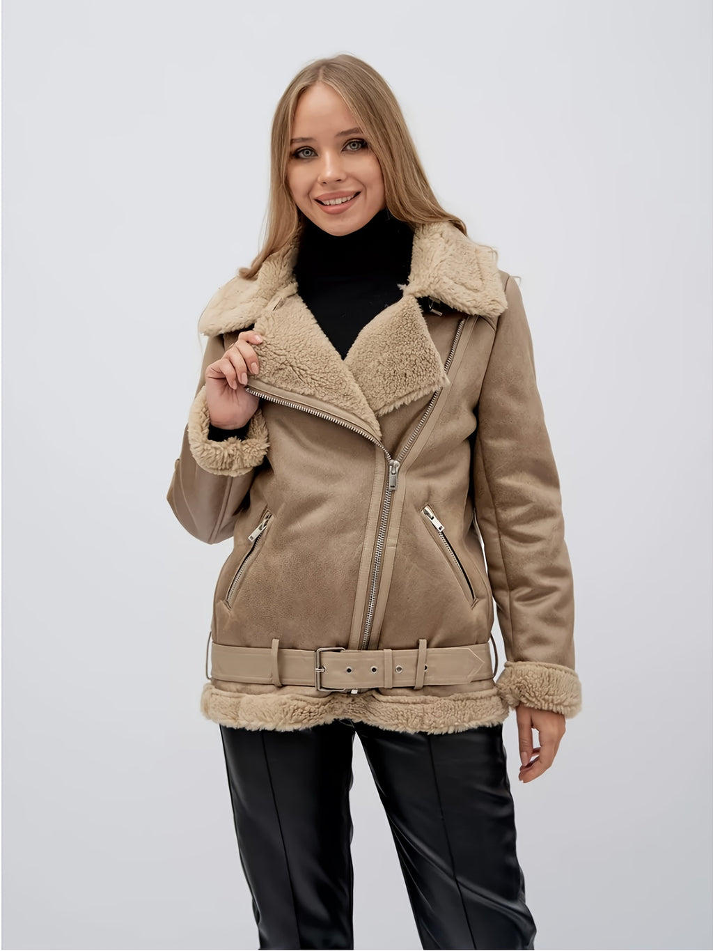 Etta | Belted shearling coat