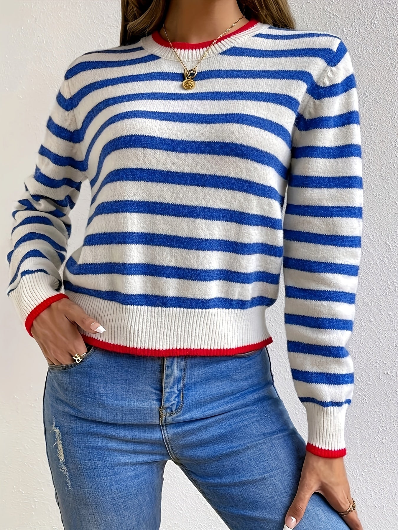 Jadira | striped jumper with round neck