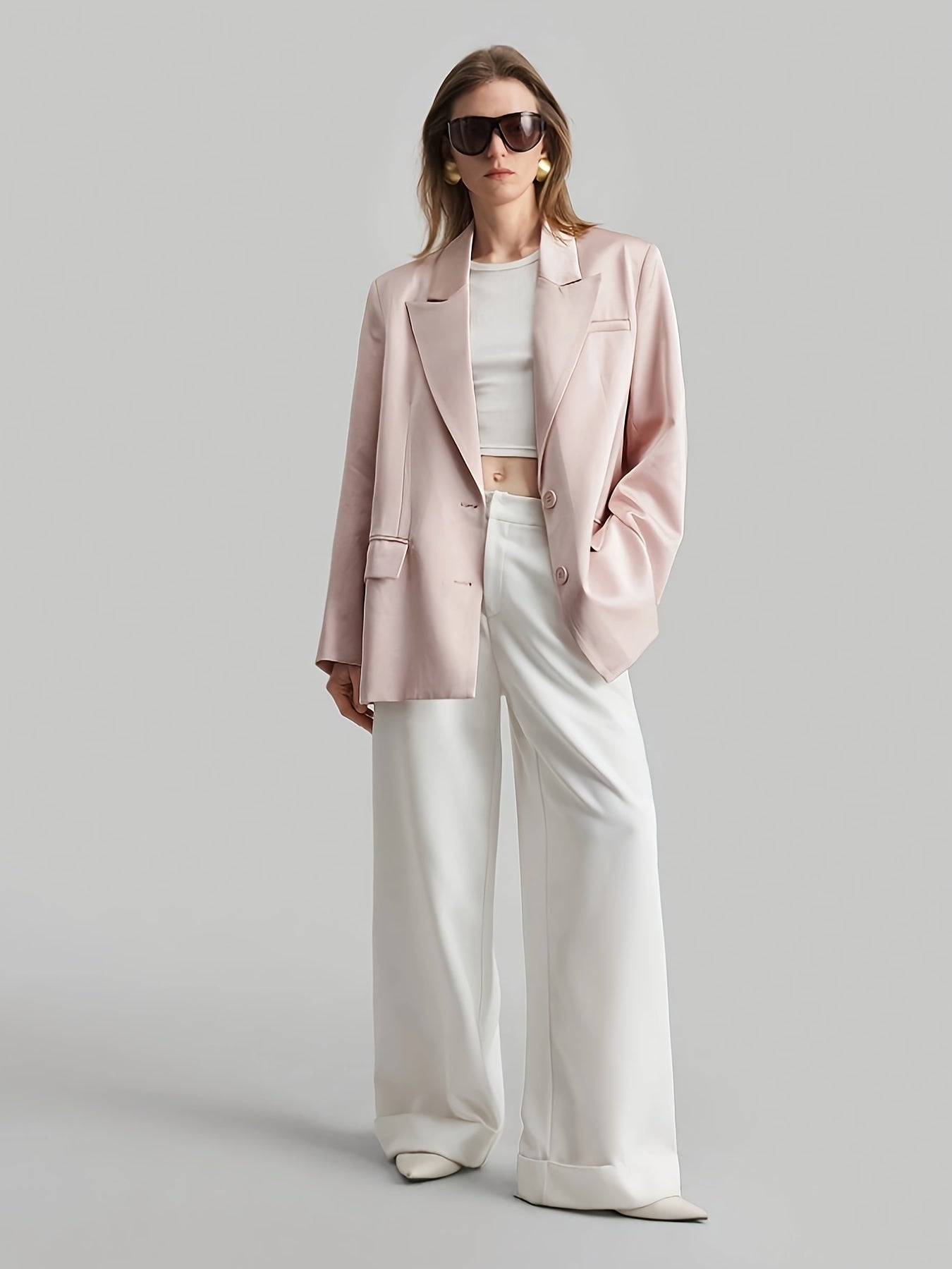 Rosé Satijnen Blazer