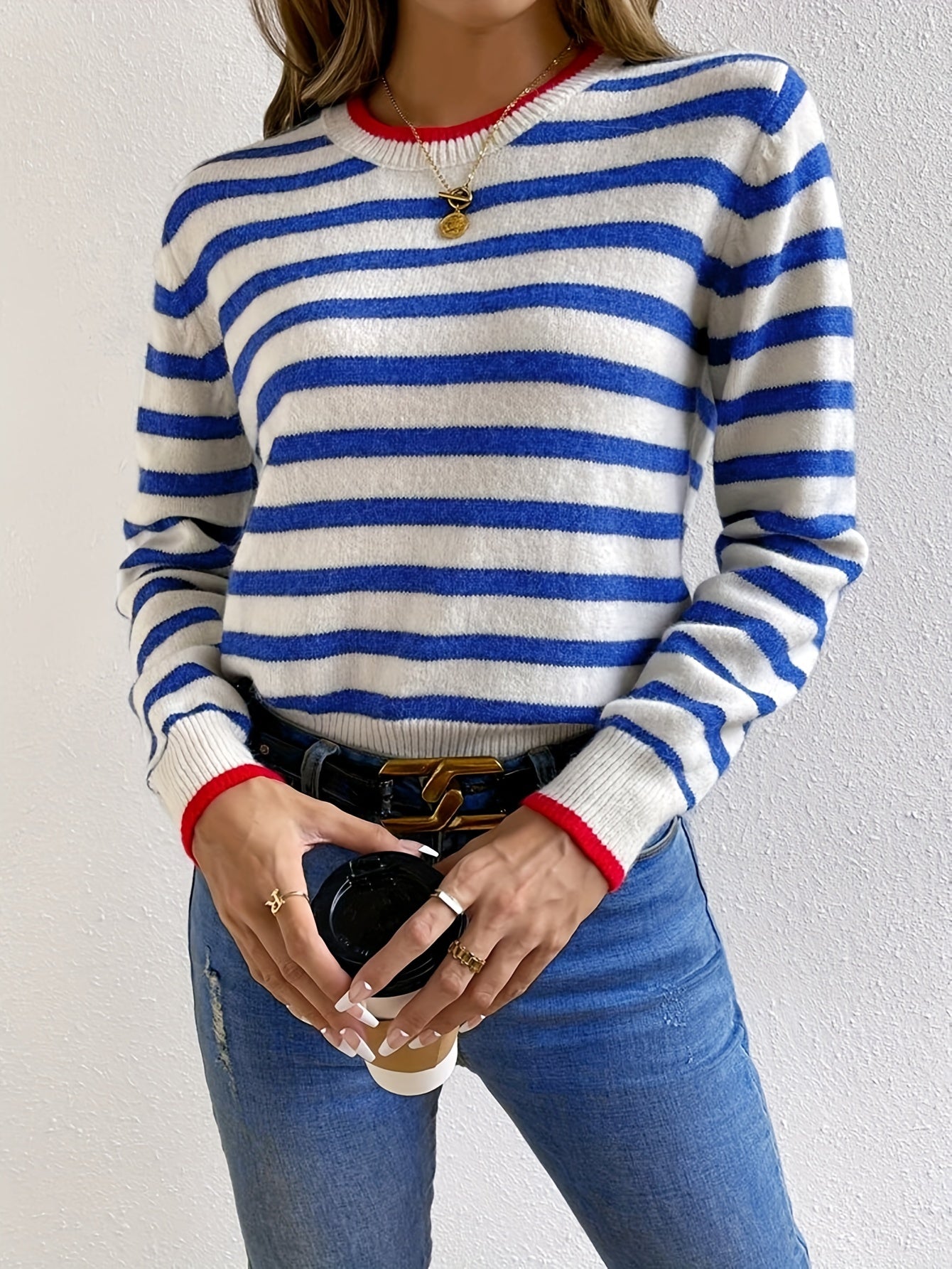 Jadira | striped jumper with round neck