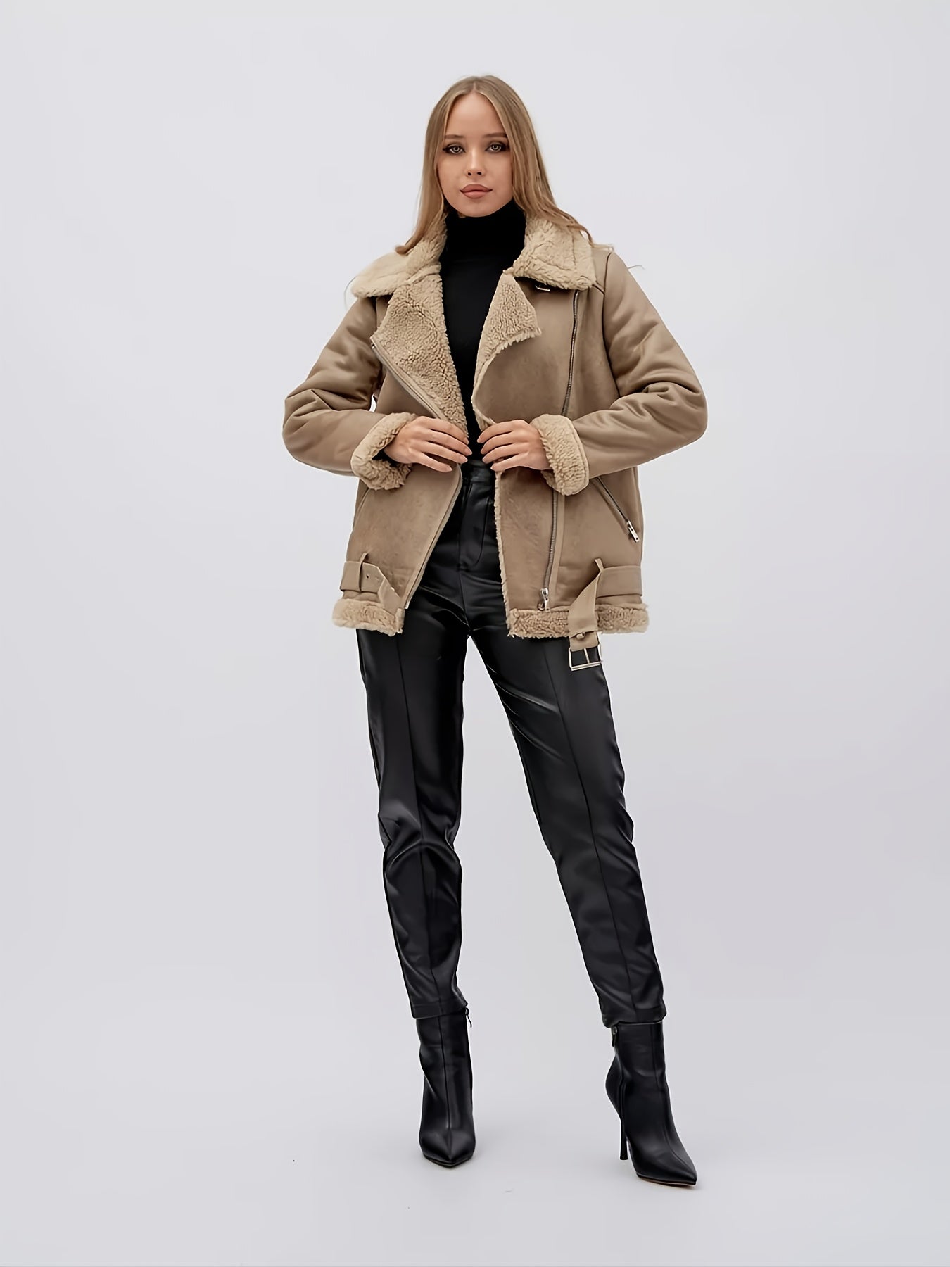 Etta | Belted shearling coat