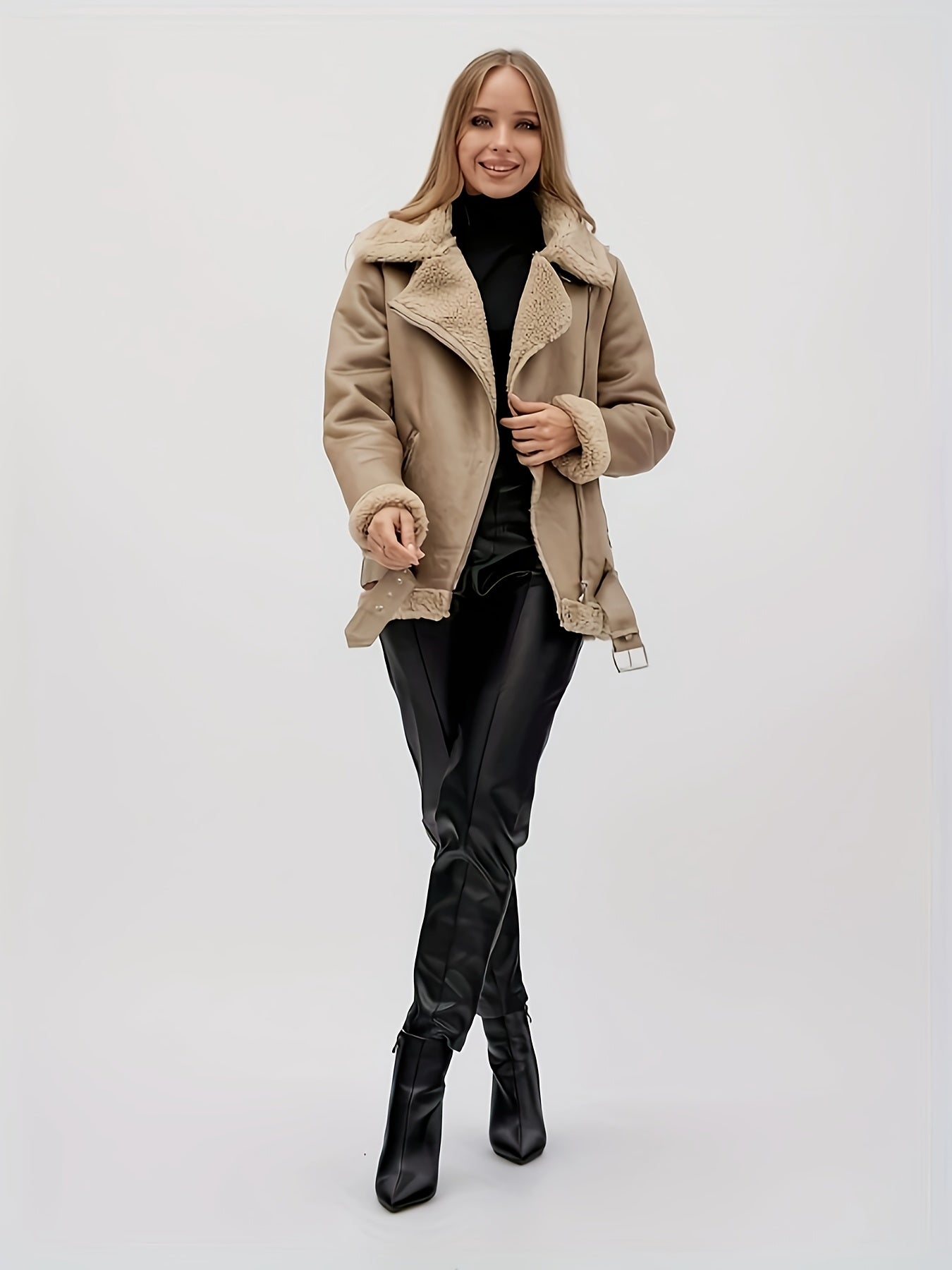 Etta | Belted shearling coat
