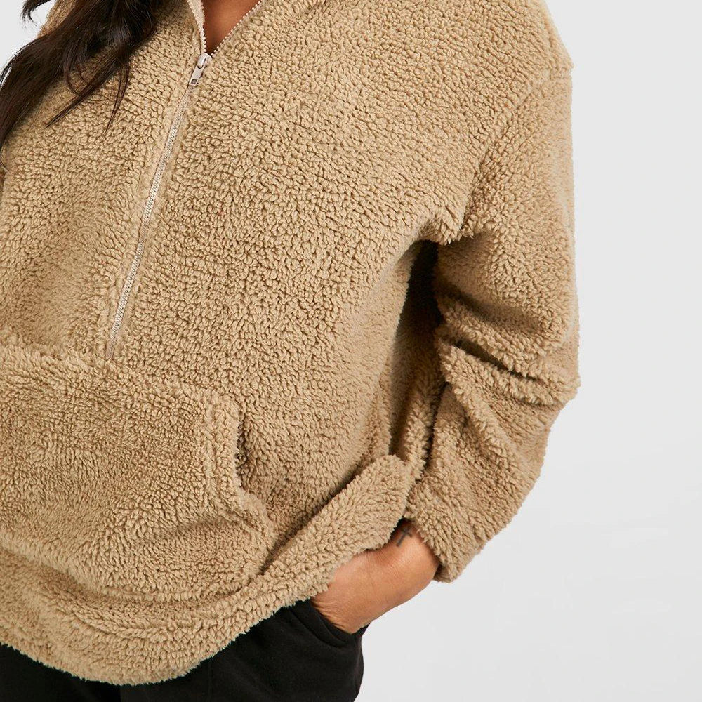 Jaylee | Teddy half-zip hoodie