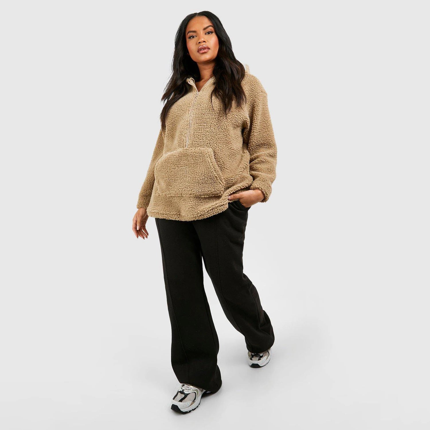 Jaylee | Teddy half-zip hoodie