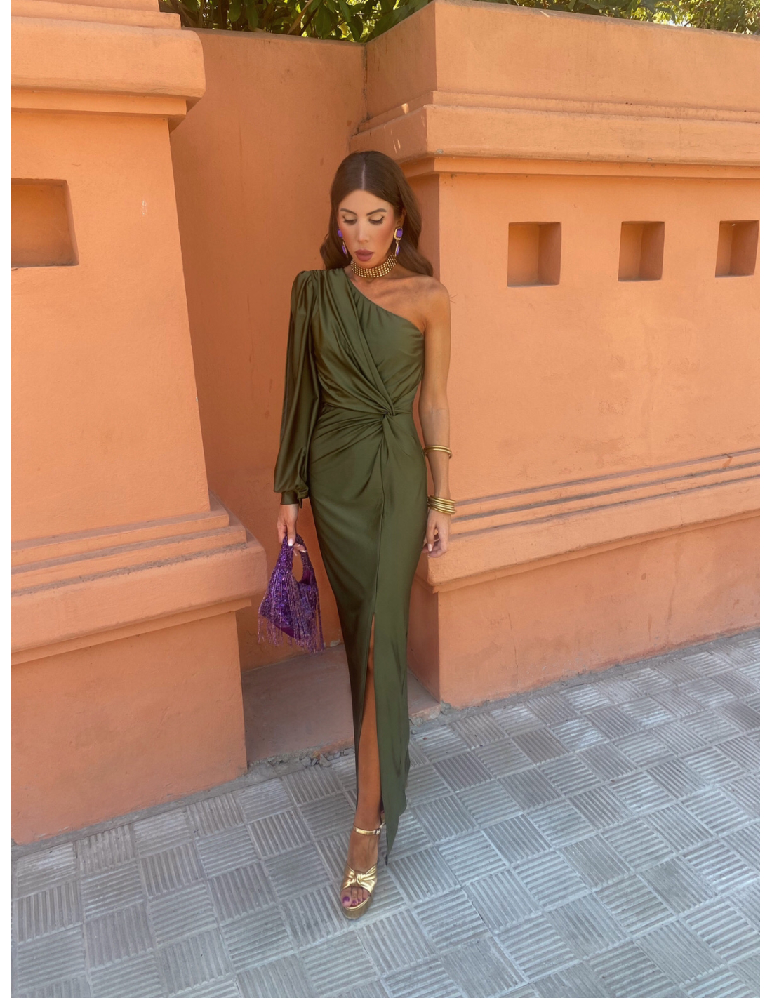 Green maxi dress