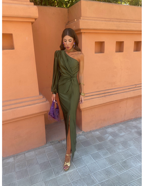 Green maxi dress