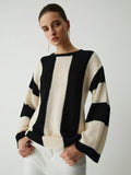 Joana | Hollow pointelle stripe sweater