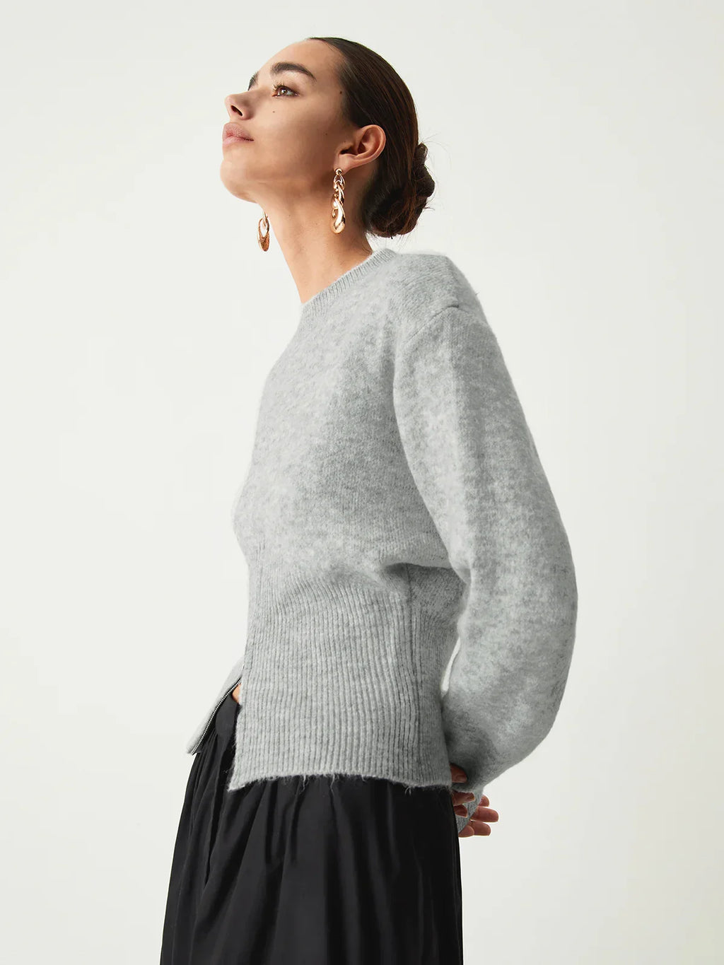 Jalila | Half zip fuzzy sweater