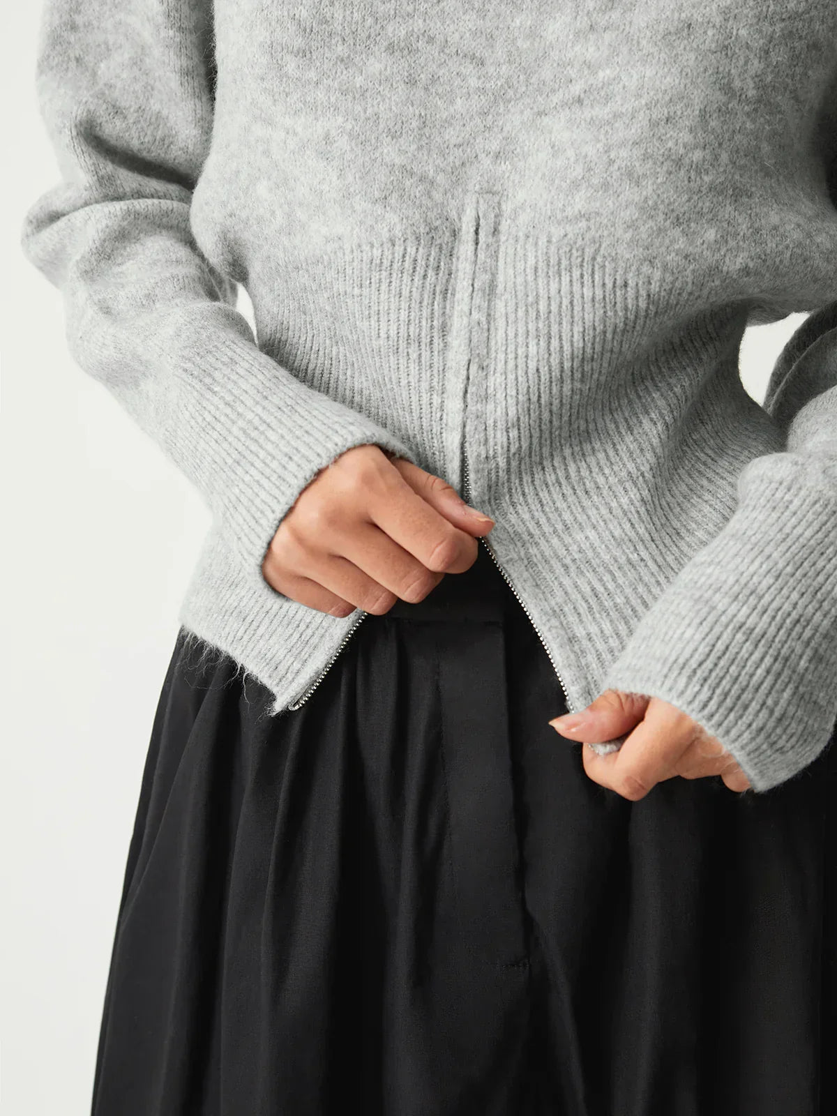 Jalila | Half zip fuzzy sweater