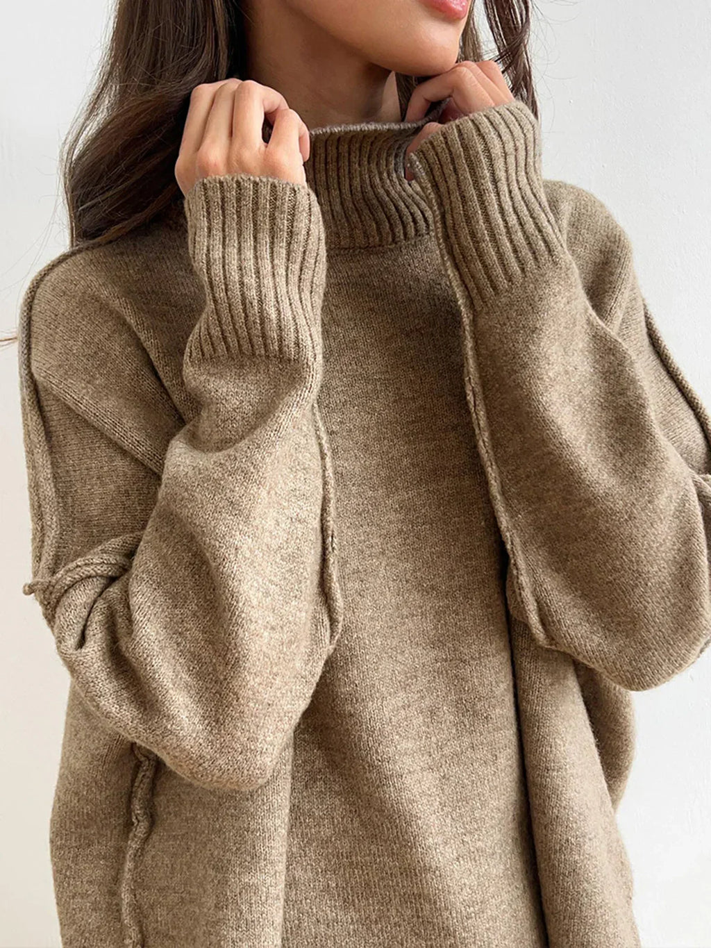 Jeena | Turtleneck knit-and-pants set
