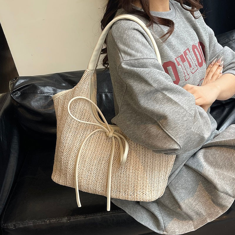 Rylle | Ribbon Straw Tote