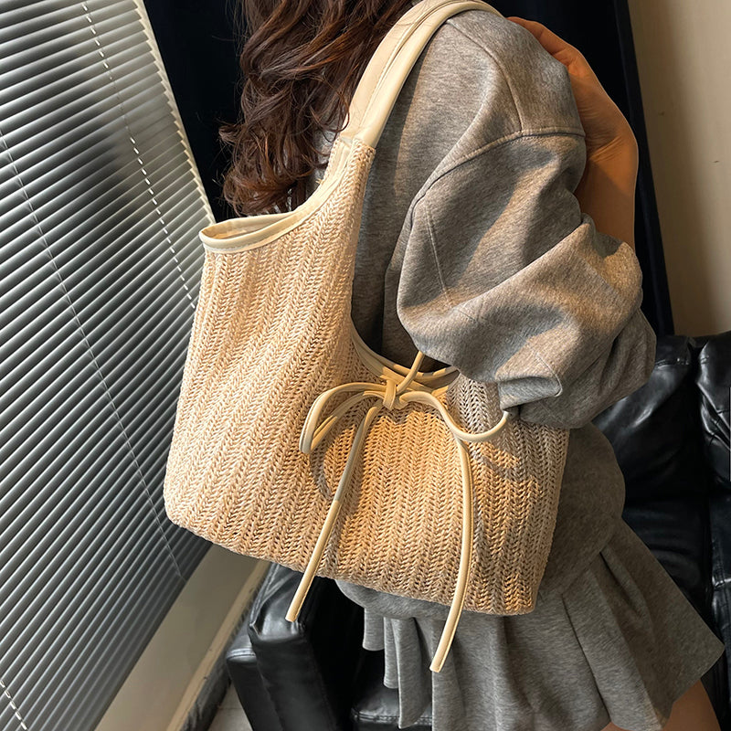 Rylle | Ribbon Straw Tote