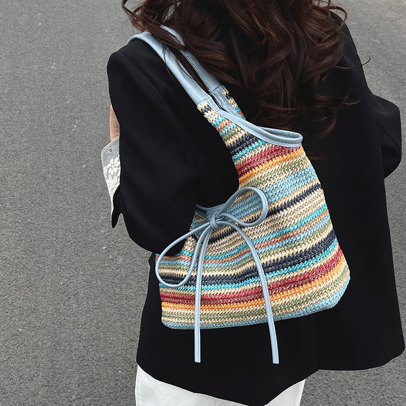 Rylle | Ribbon Straw Tote