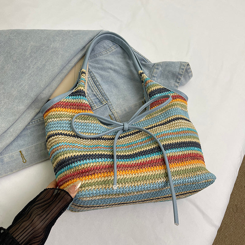 Rylle | Ribbon Straw Tote