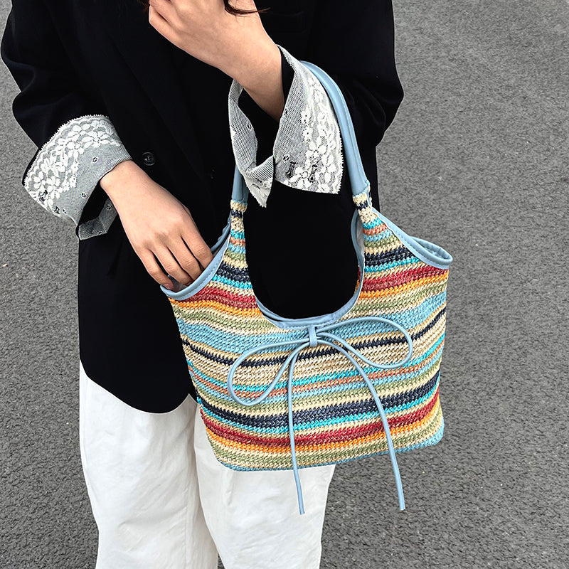 Rylle | Ribbon Straw Tote