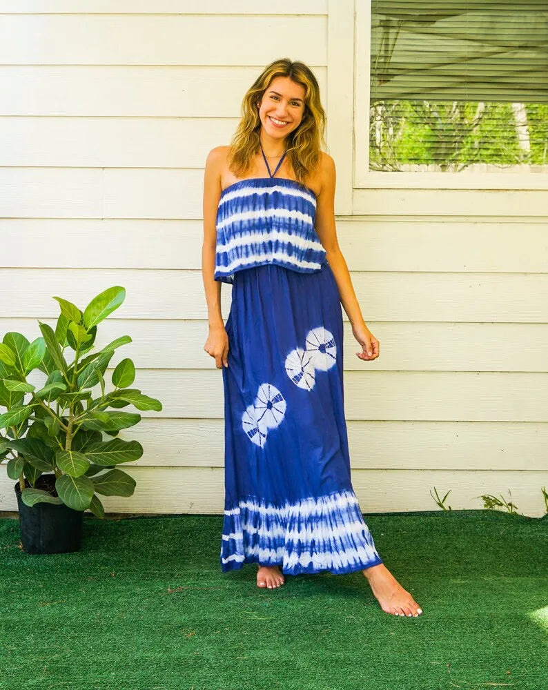 Blue Harmony | Tie-dye maxi dress