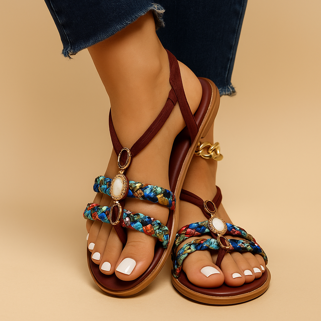 Boho Sandals with Pearl Details
