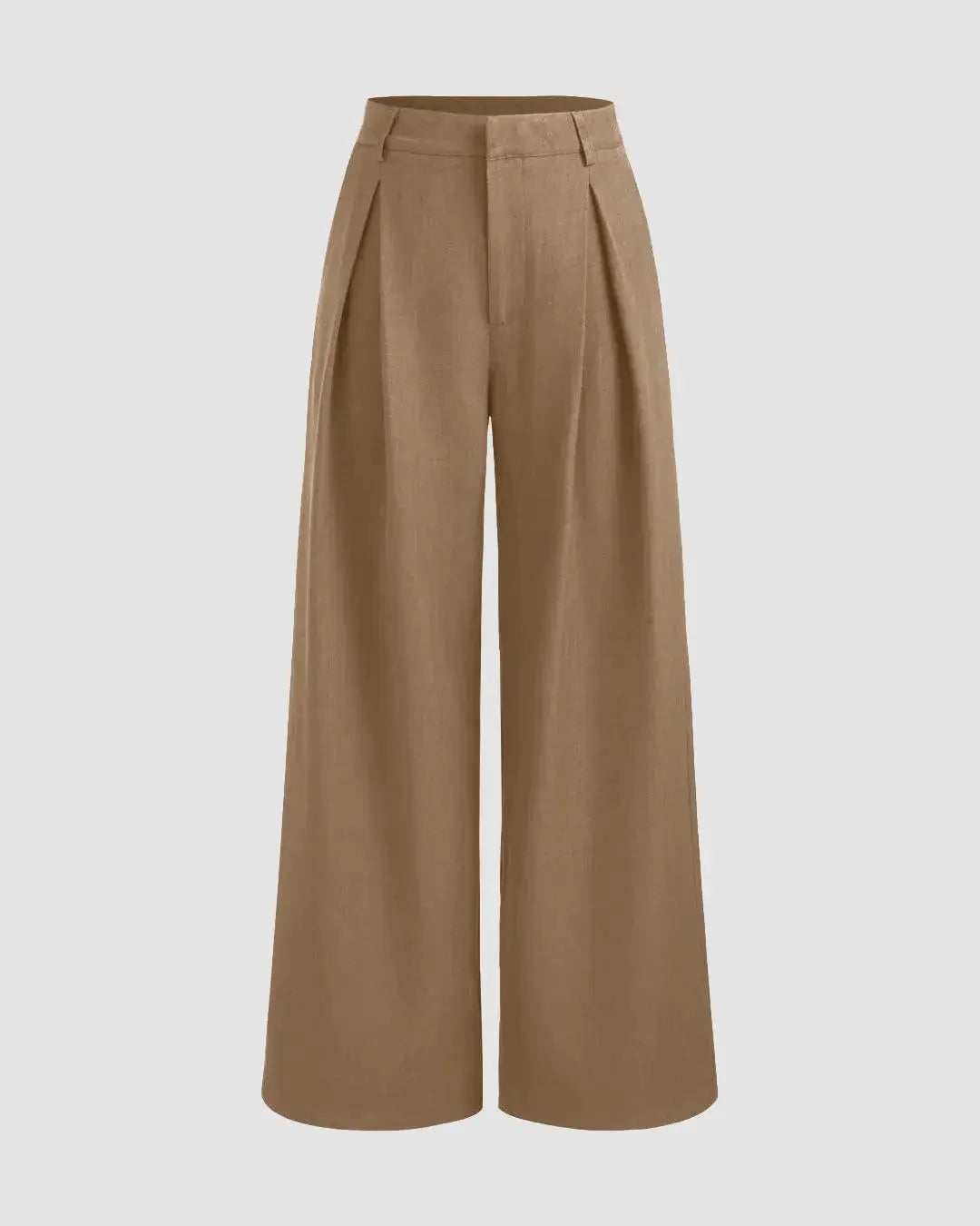 Mud pleated straight-leg trousers