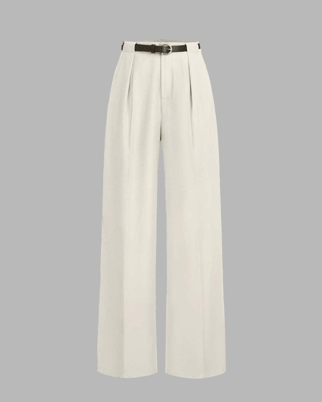 High-waist pleated wide-leg trousers 