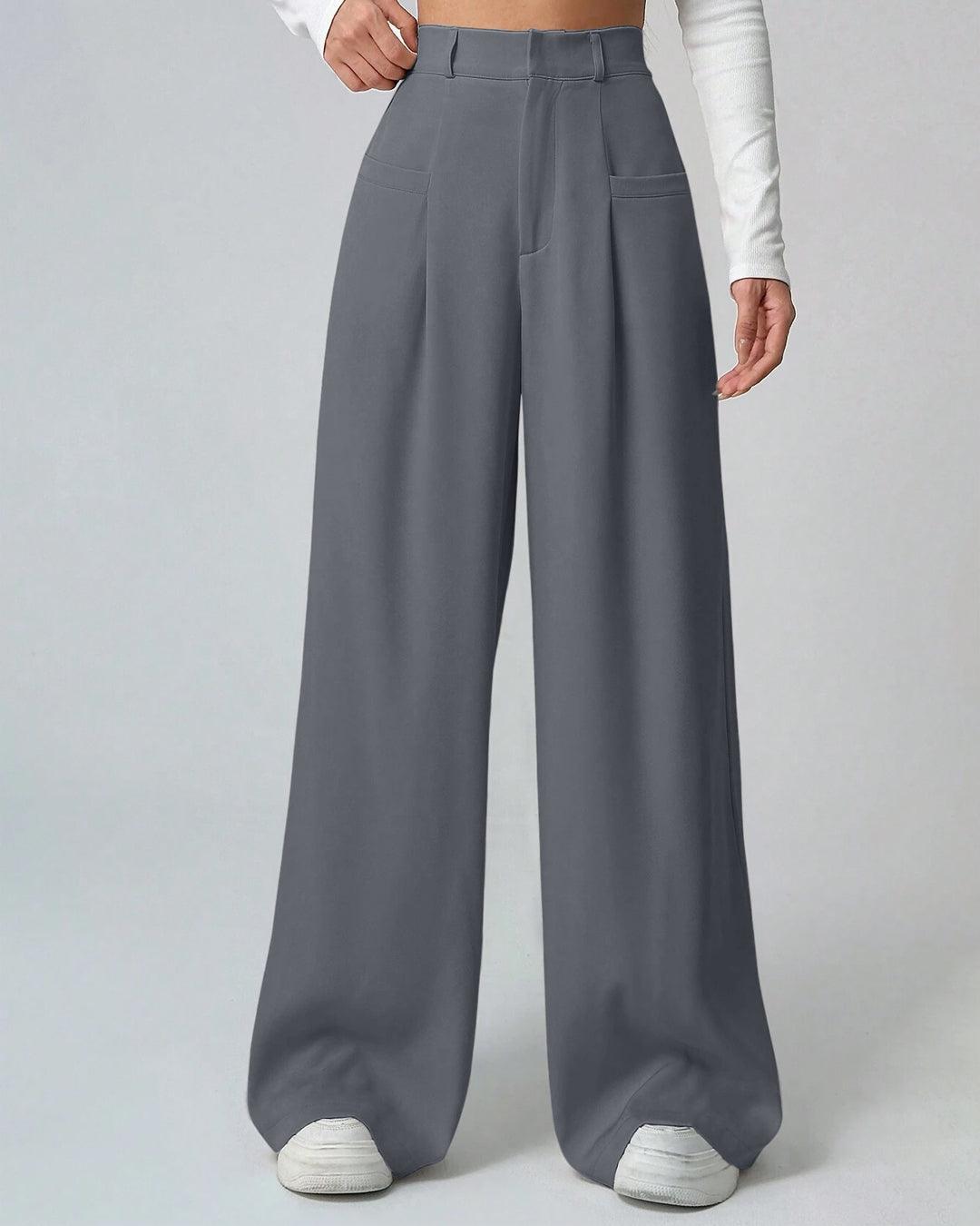 Grey pleated trousers