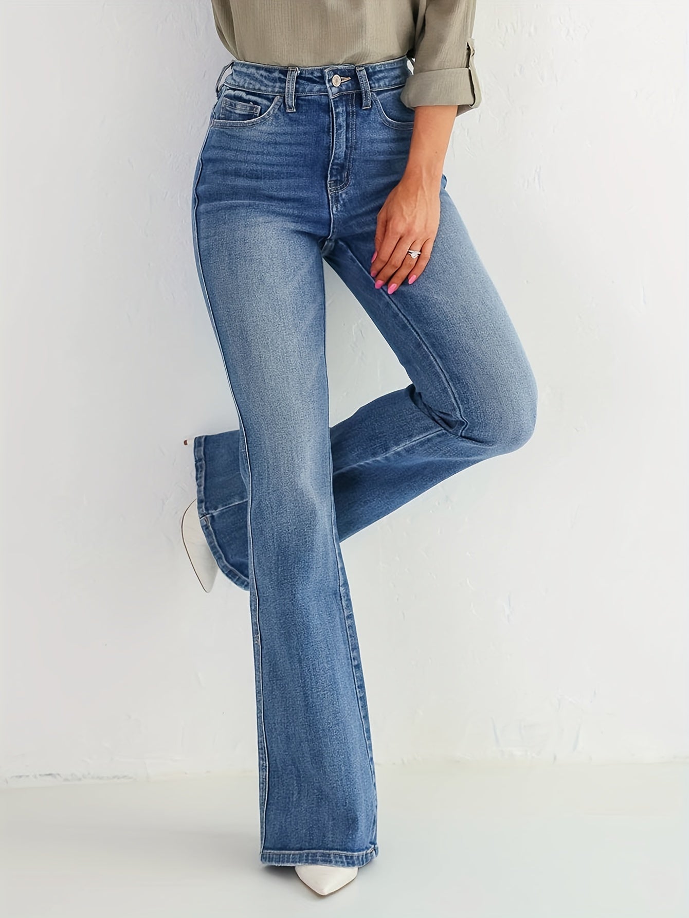 Blue slimfit flare jeans