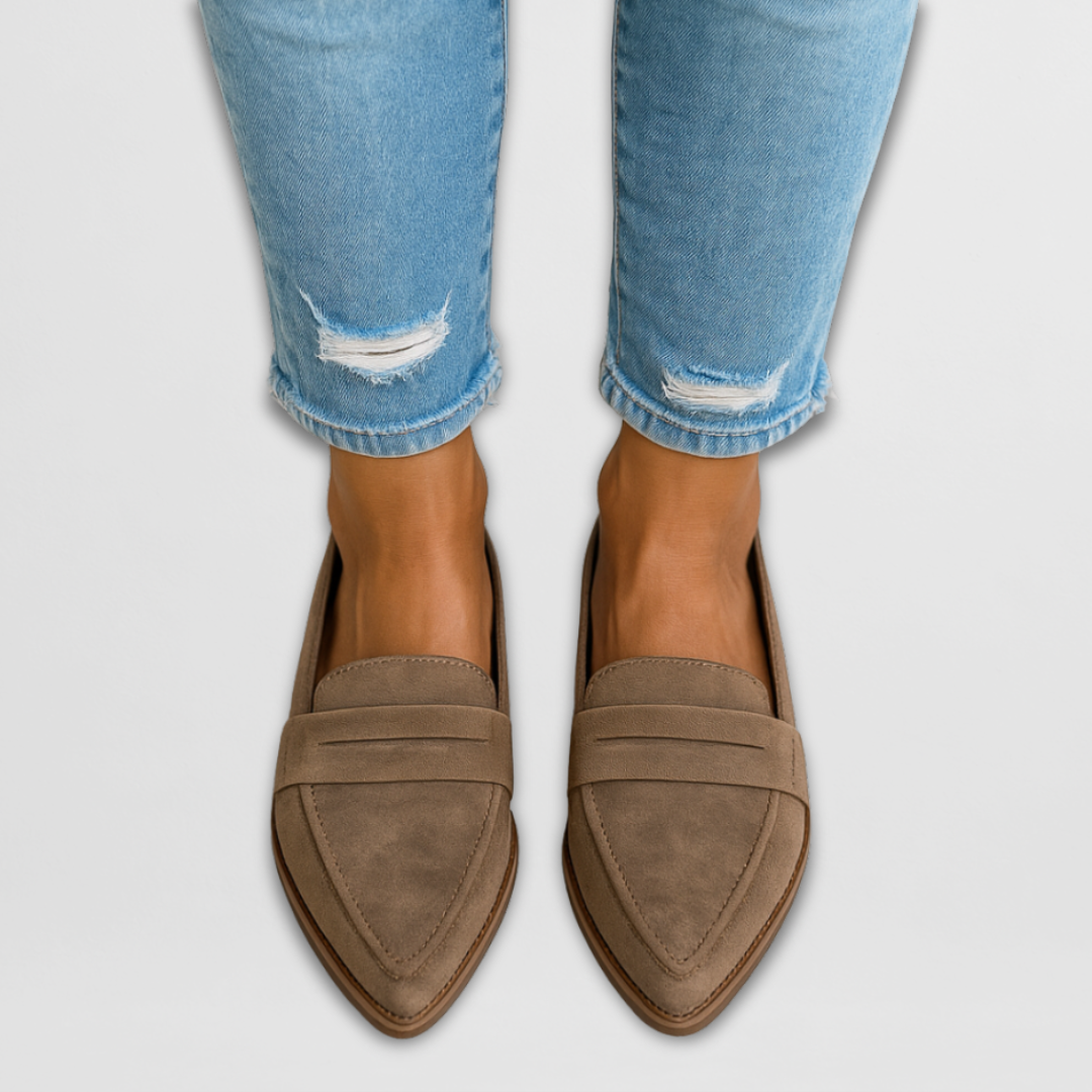 Khaki suède-look Loafer