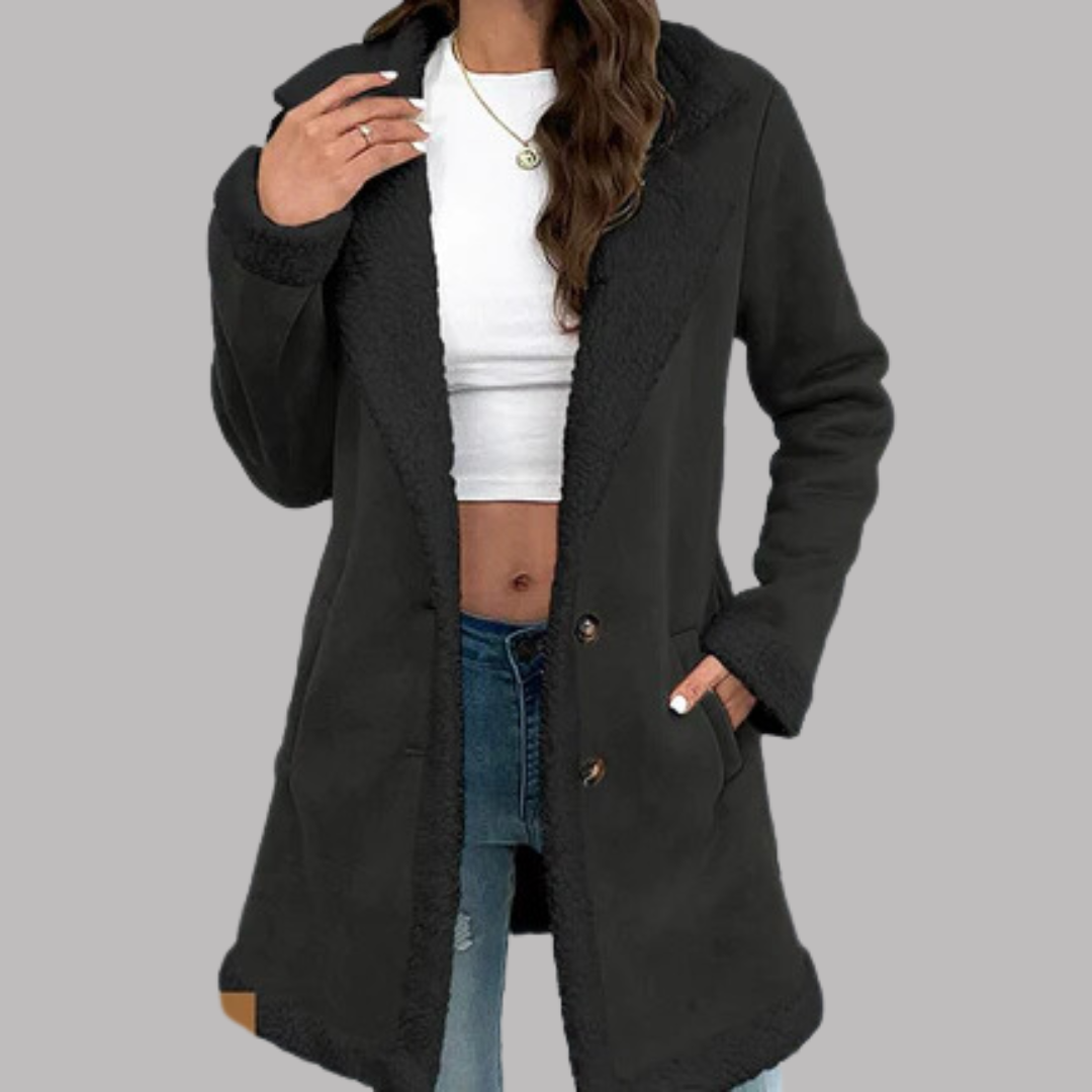 Carol | Camel mantel met teddy voering