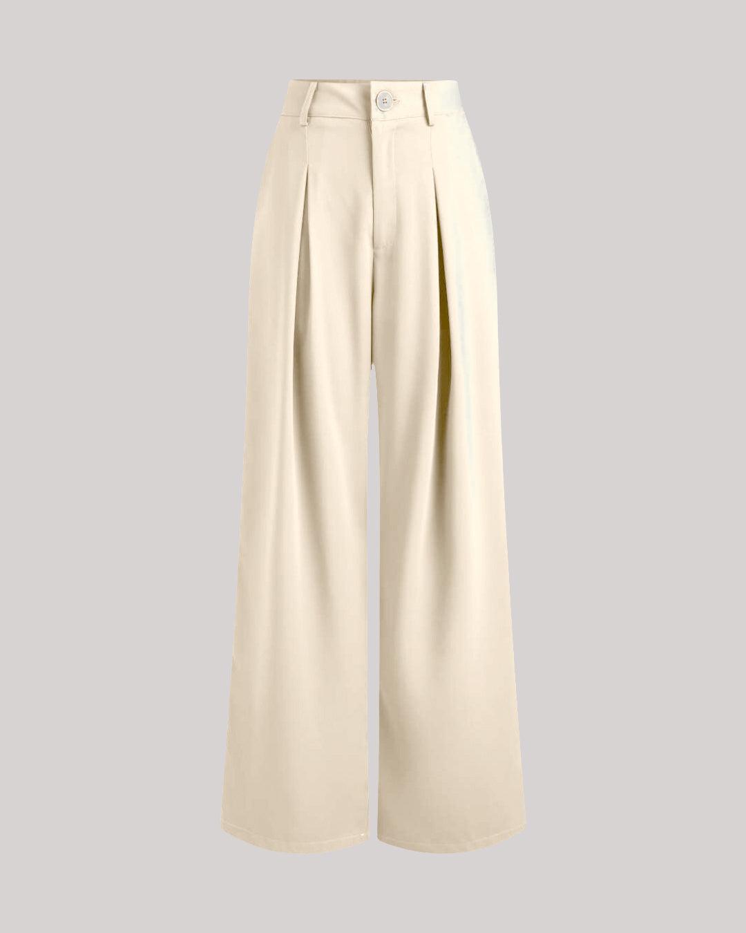 Beige baggy trousers