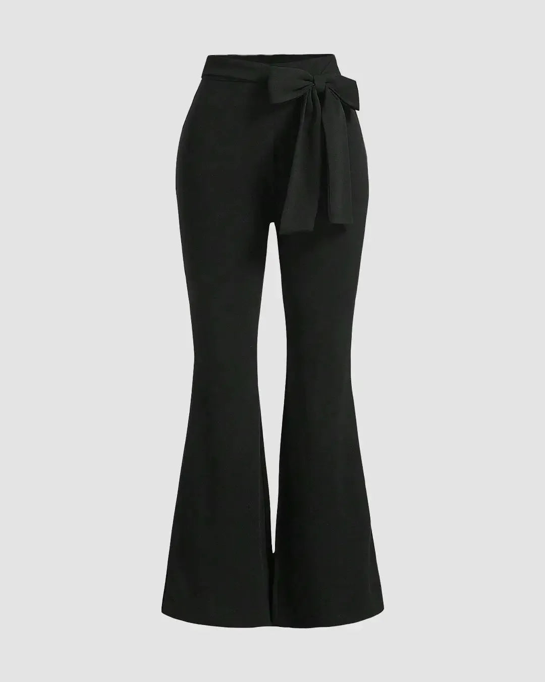 Flare trousers with waist bow