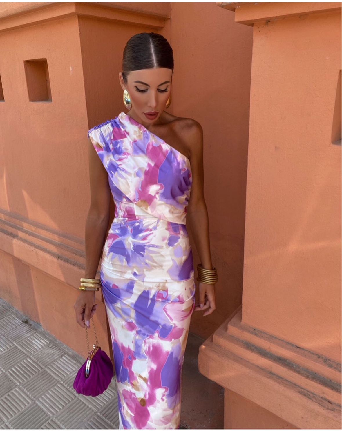 Dana | One-shoulder midi-jurk